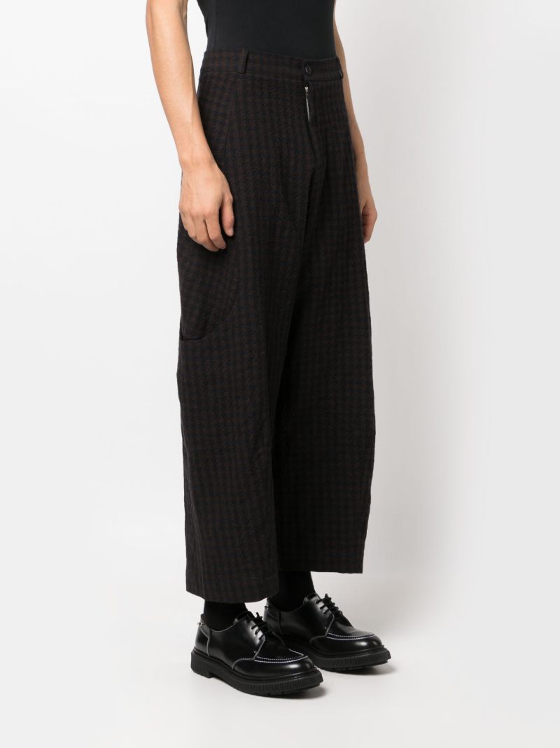 Brown Malay Gingham Check-print Trousers