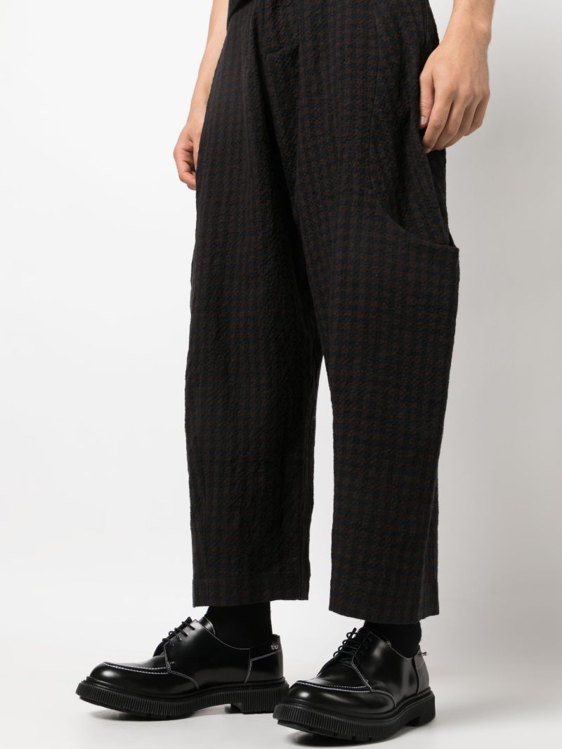 Brown Malay Gingham Check-print Trousers