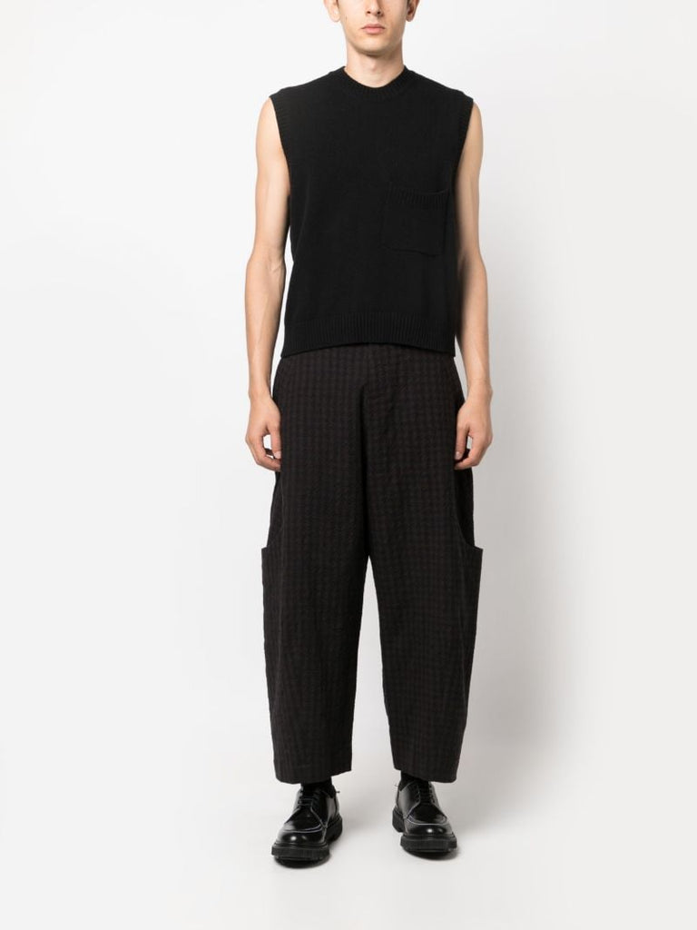 Brown Malay Gingham Check-print Trousers