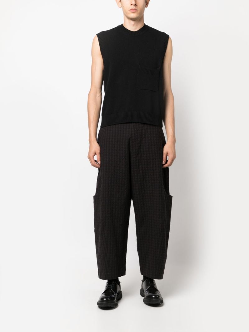 Brown Malay Gingham Check-print Trousers