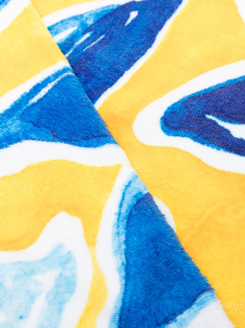 Blue Floral Print Beach Towel