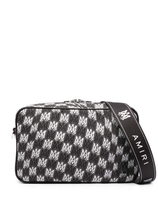 Black Wavy Houndstooth Messenger Bag