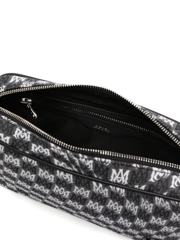 Black Wavy Houndstooth Messenger Bag