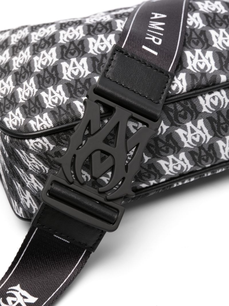 Black Wavy Houndstooth Messenger Bag