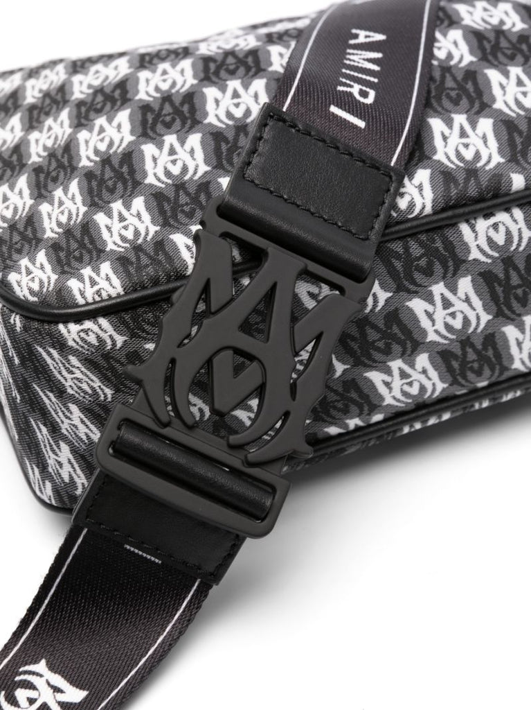 Black Wavy Houndstooth Messenger Bag