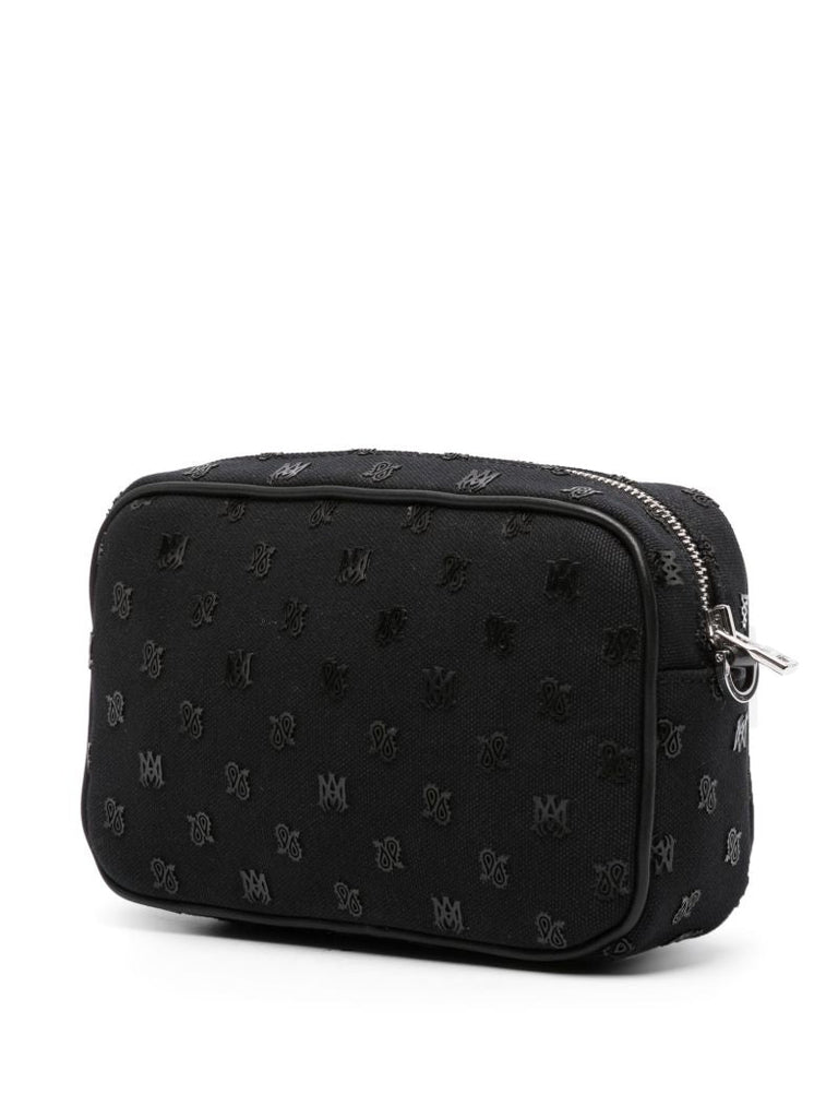Black Logo-appliquÃ_x0083_Â© Canvas Messenger Bag