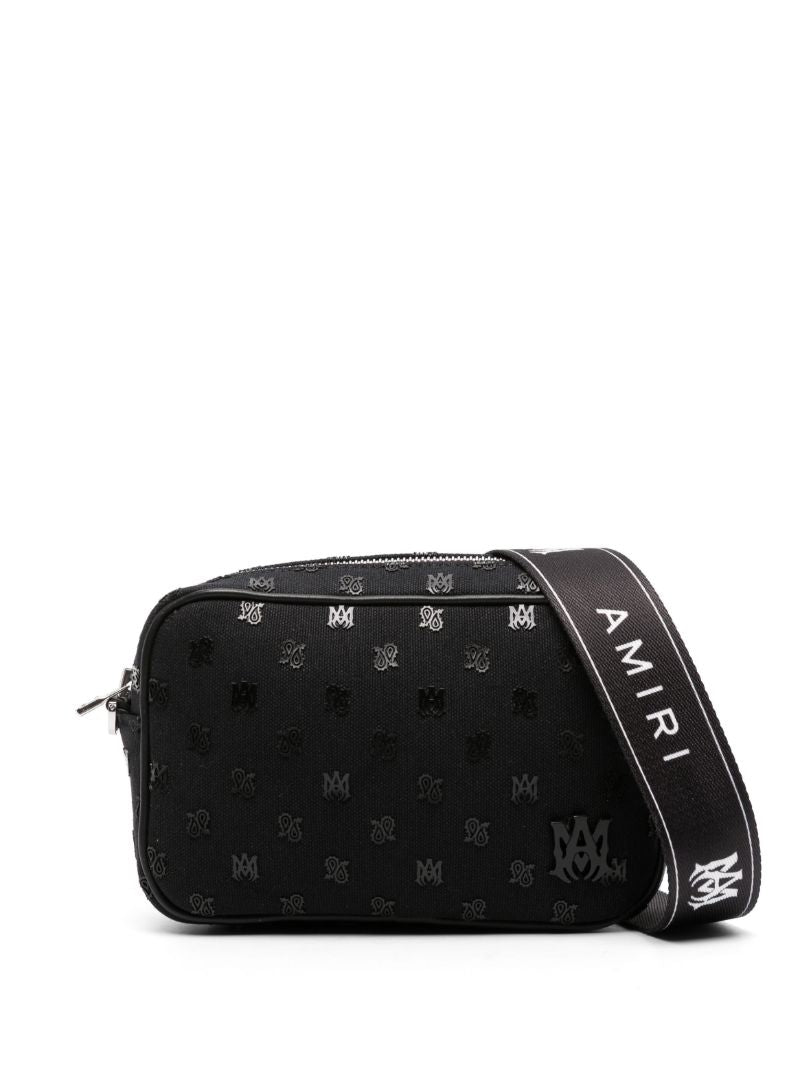 Black Logo-appliquÃ_x0083_Â© Canvas Messenger Bag