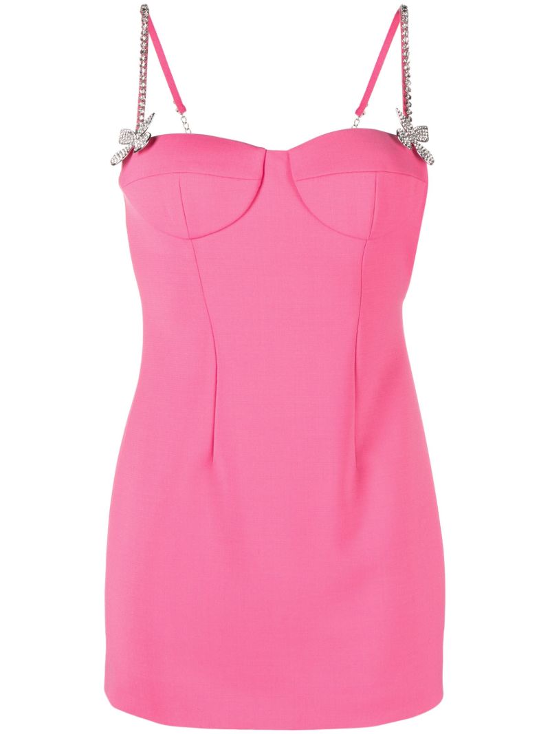 Pink Butterfly Crystal Mini Dress