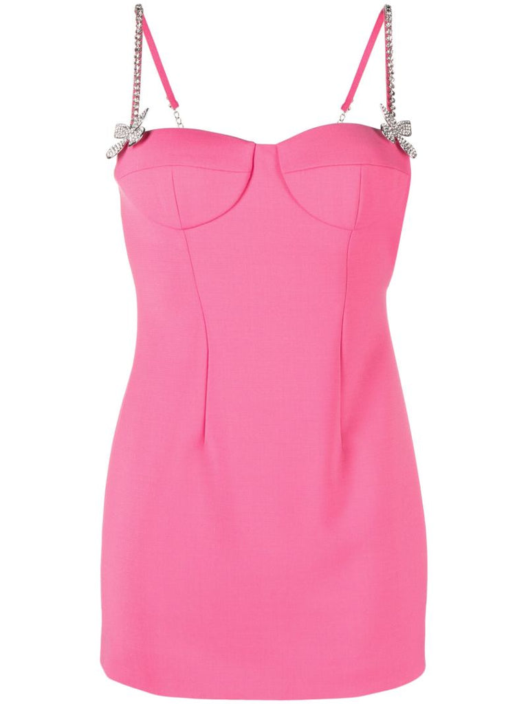 Pink Butterfly Crystal Mini Dress