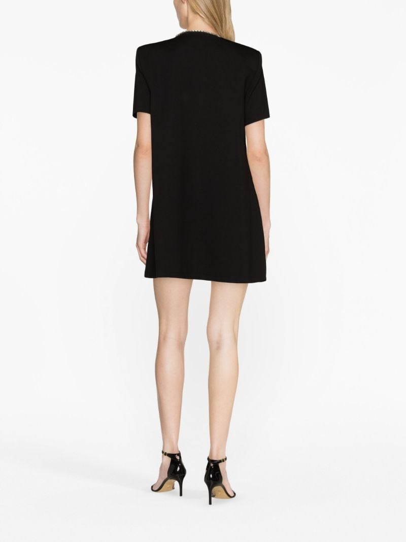 Black Crystal Bow Mini Dress