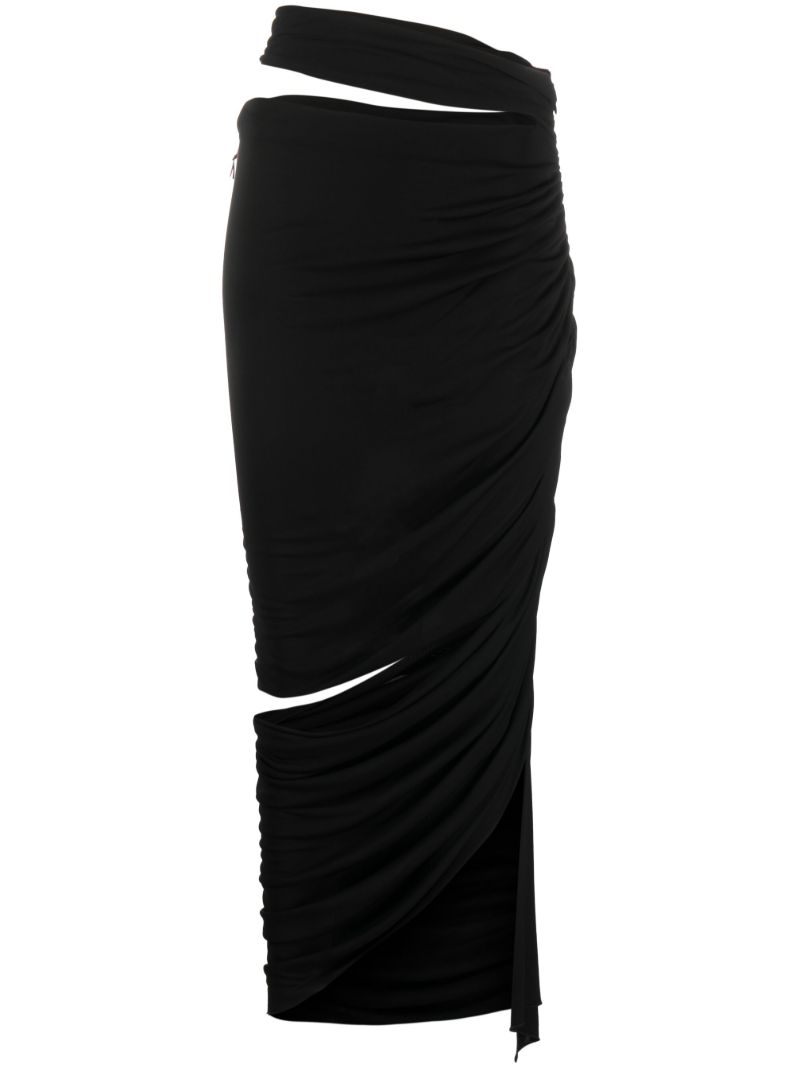 Black Draped Cut-out Skirt