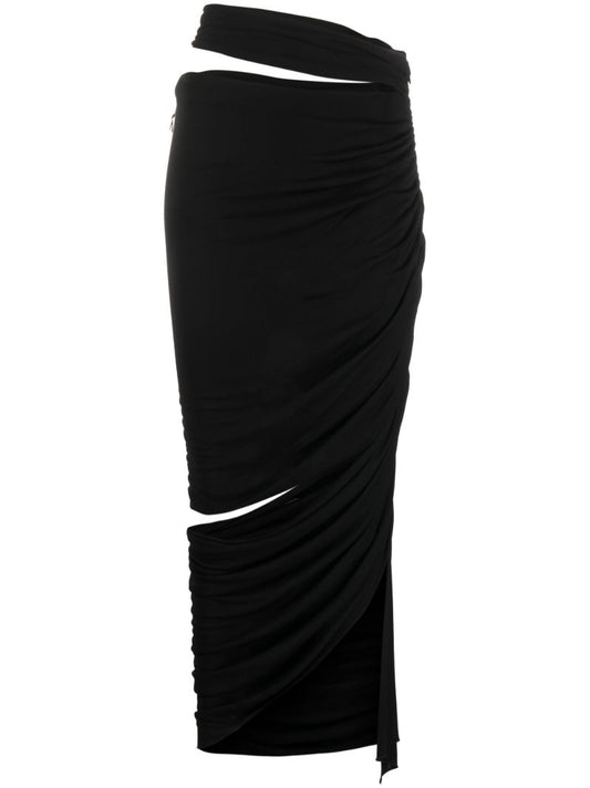 Black Draped Cut-out Skirt
