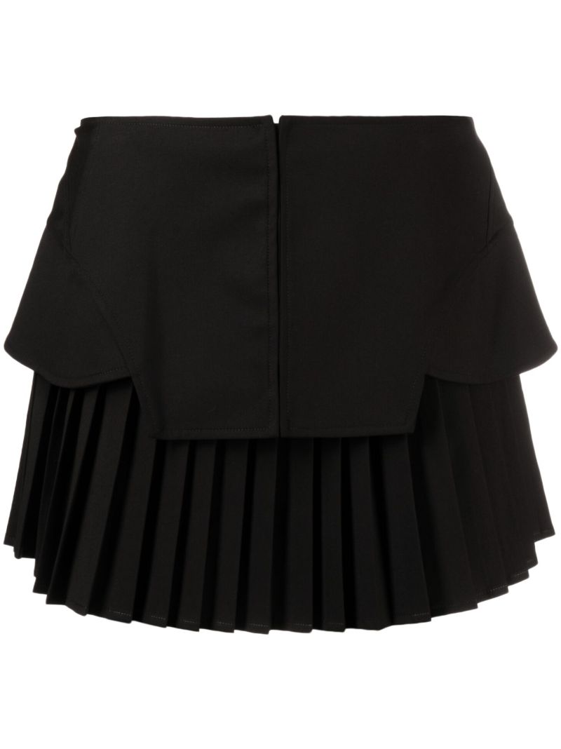 Black Corset Pleated Mini Skirt