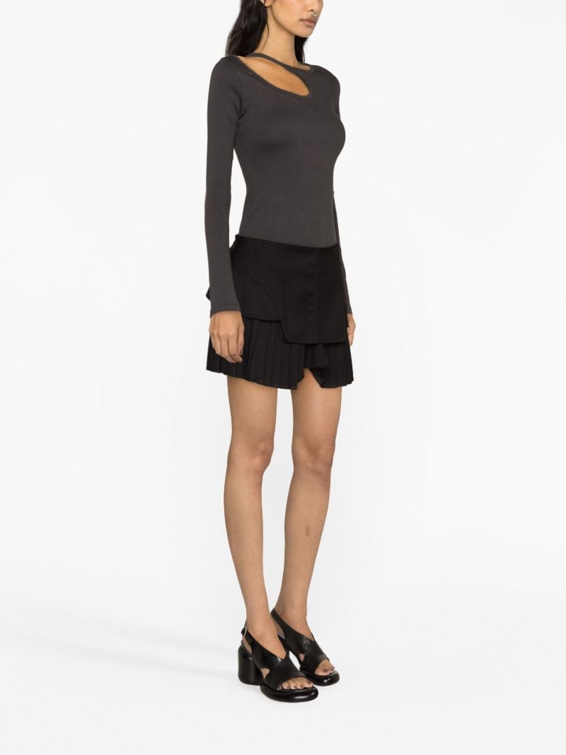 Black Corset Pleated Mini Skirt