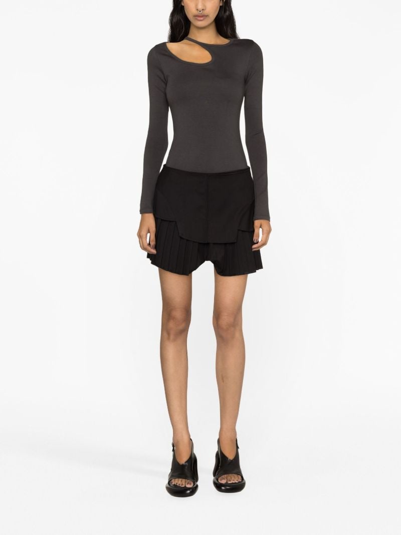 Black Corset Pleated Mini Skirt