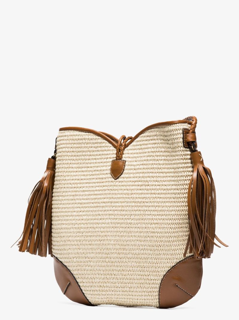 Neutral Tyag Raffia Shoulder Bag