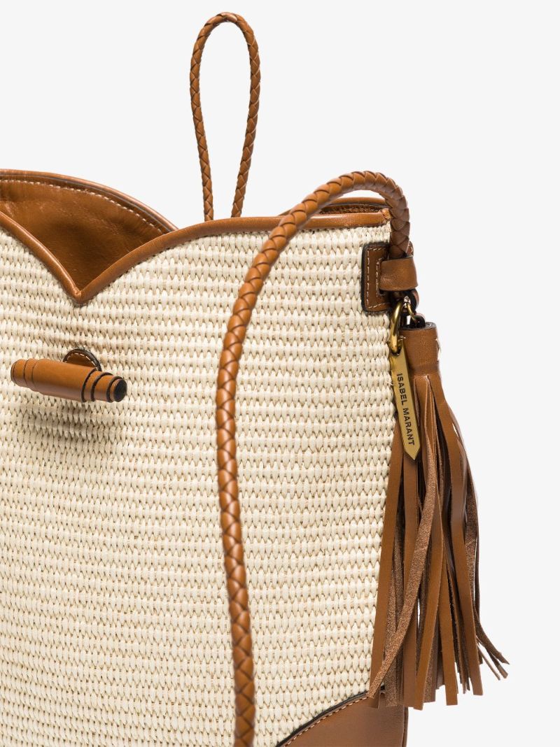 Neutral Tyag Raffia Shoulder Bag