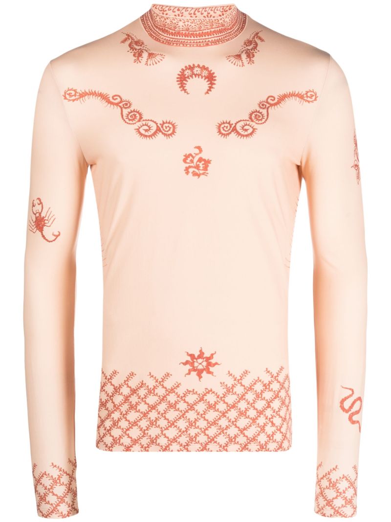 Neutral Regenerated Henna-print Top