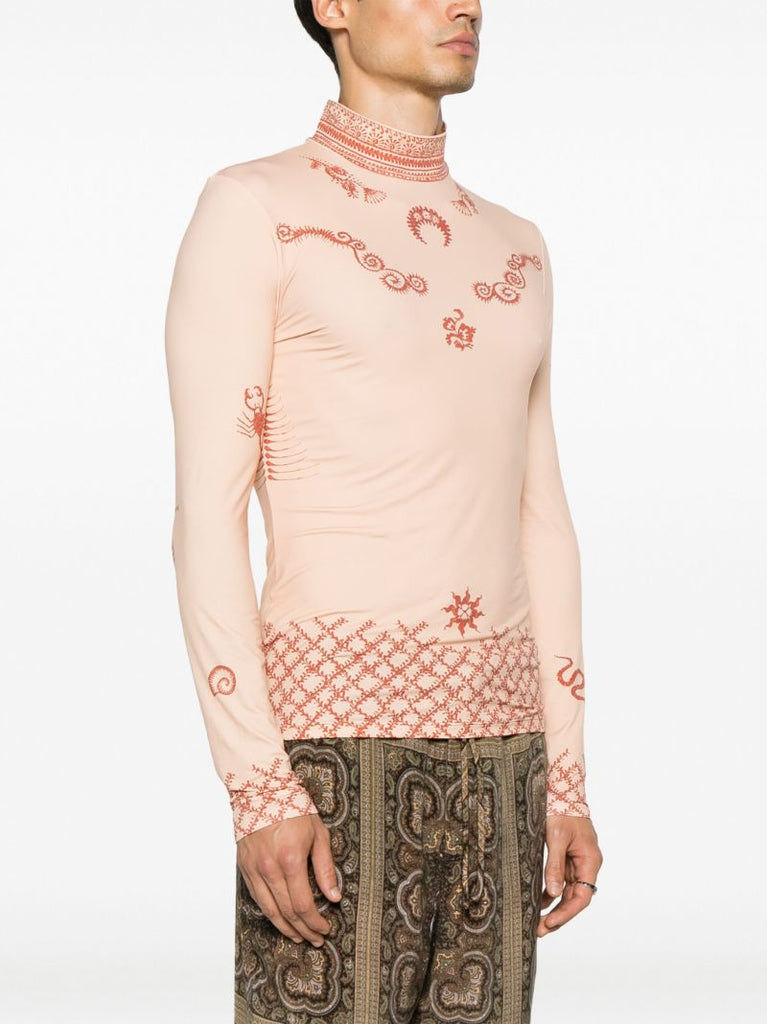 Neutral Regenerated Henna-print Top