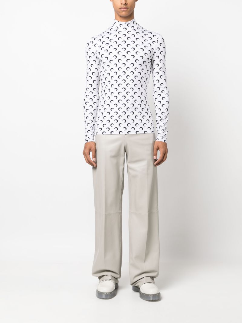 White Crescent Moon Long Sleeved Top