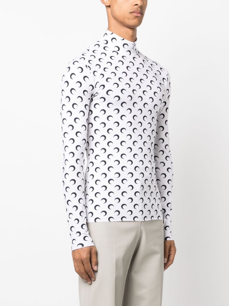 White Crescent Moon Long Sleeved Top