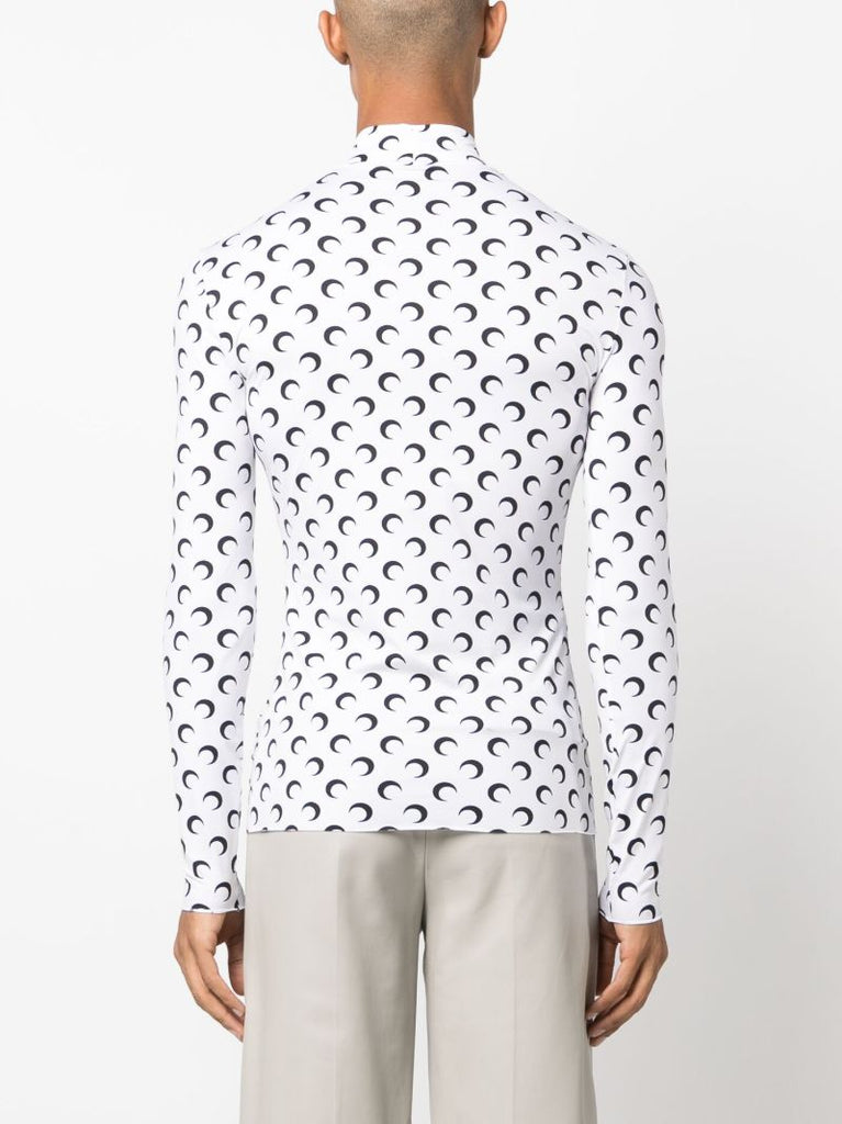White Crescent Moon Long Sleeved Top