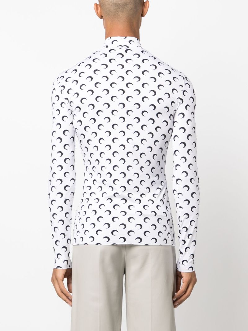 White Crescent Moon Long Sleeved Top