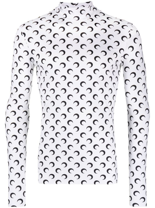 White Crescent Moon Long Sleeved Top
