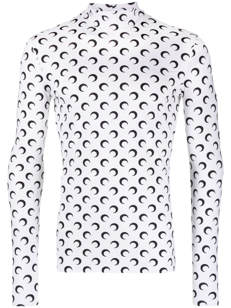 White Crescent Moon Long Sleeved Top