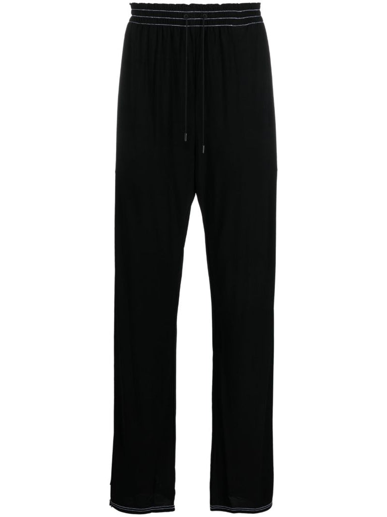 Black Elasticated Waistband Straight Trousers