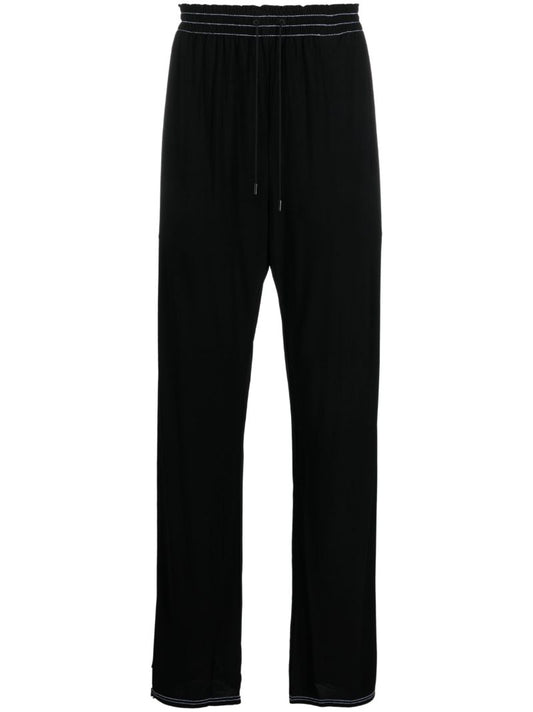 Black Elasticated Waistband Straight Trousers