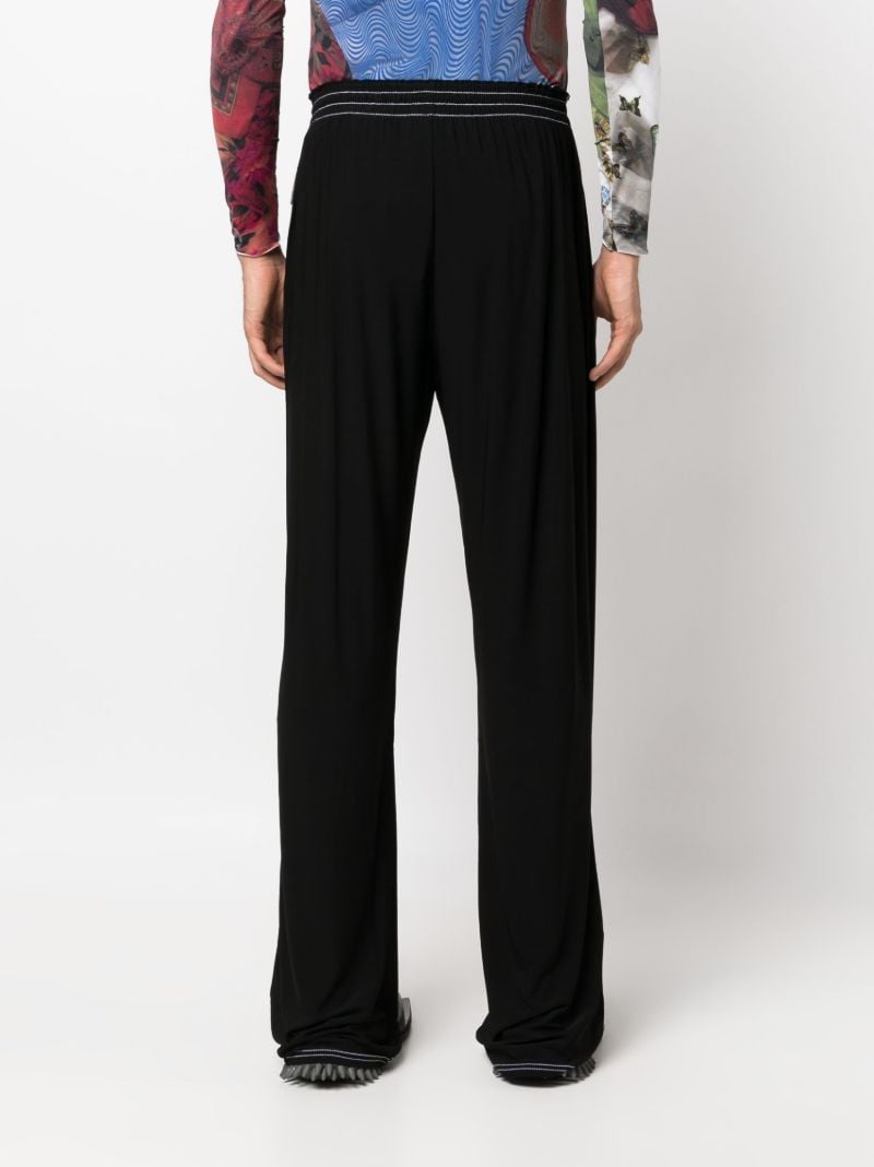 Black Elasticated Waistband Straight Trousers