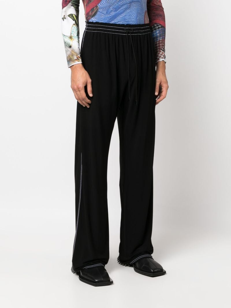 Black Elasticated Waistband Straight Trousers