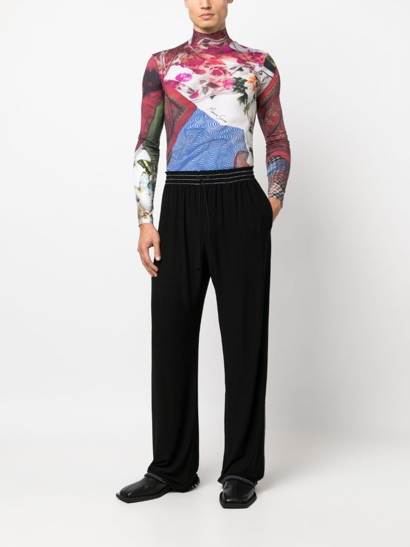 Black Elasticated Waistband Straight Trousers