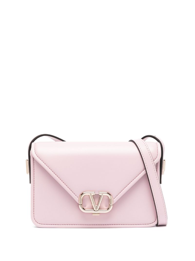 Pink Letter Small Leather Crossbody Bag