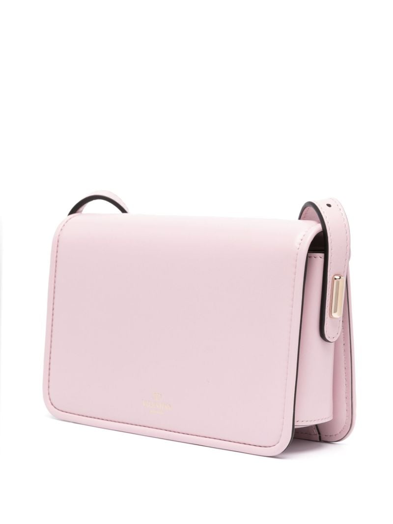 Pink Letter Small Leather Crossbody Bag
