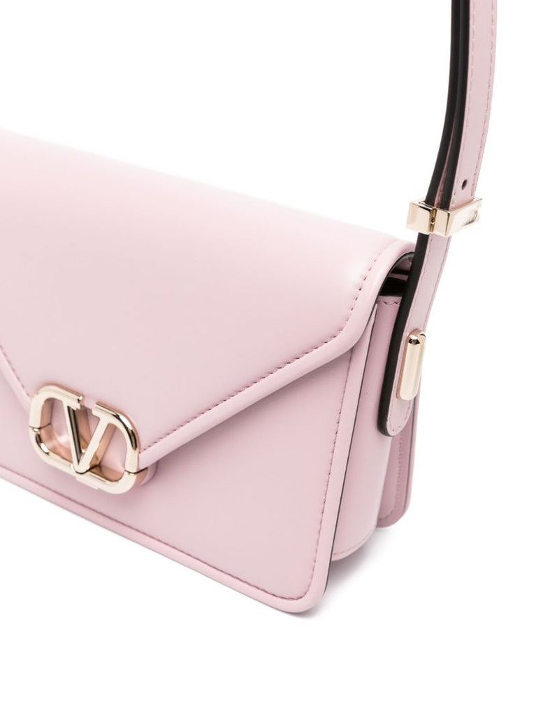 Pink Letter Small Leather Crossbody Bag
