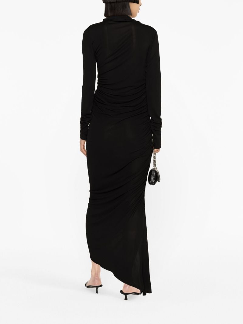 Black Draped Asymmetric Dress