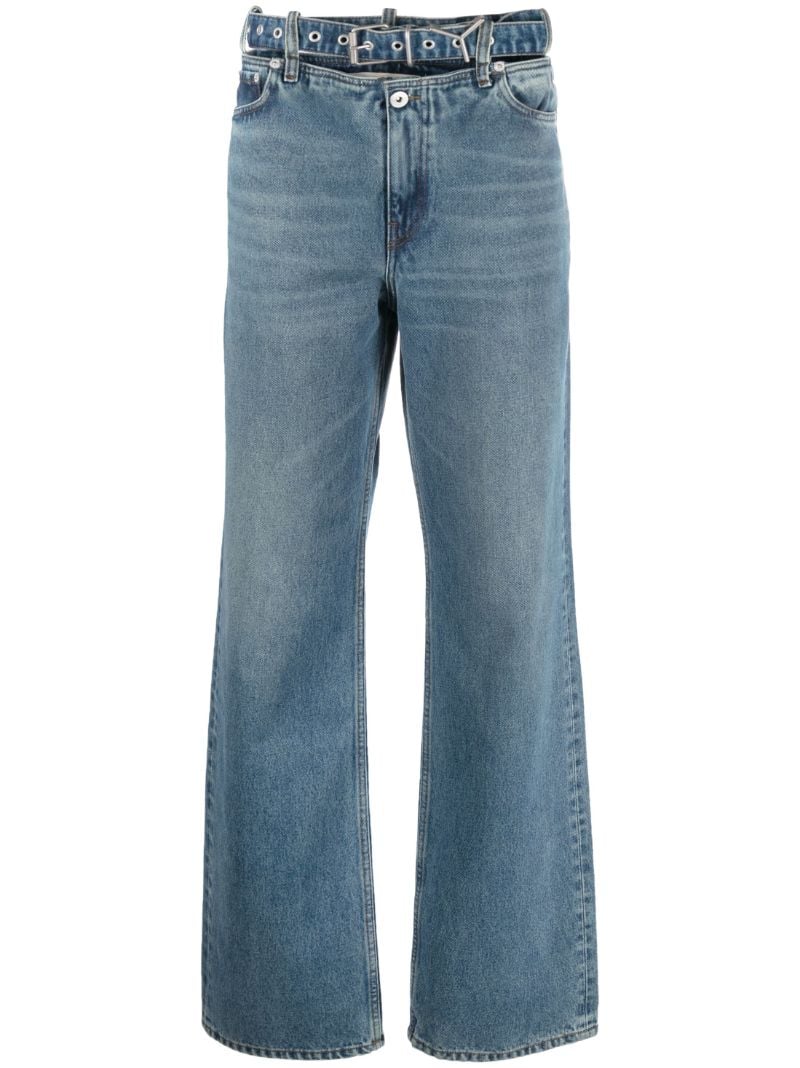 Blue Evergreen Y Belt Jeans