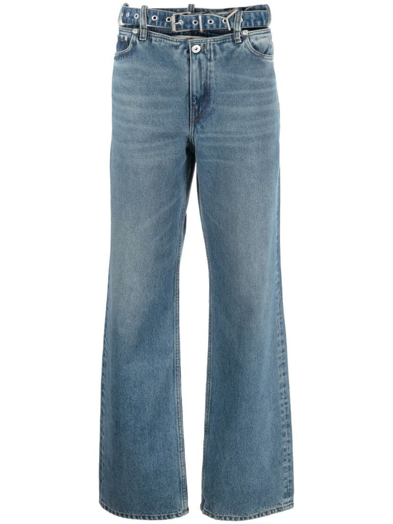 Blue Evergreen Y Belt Jeans