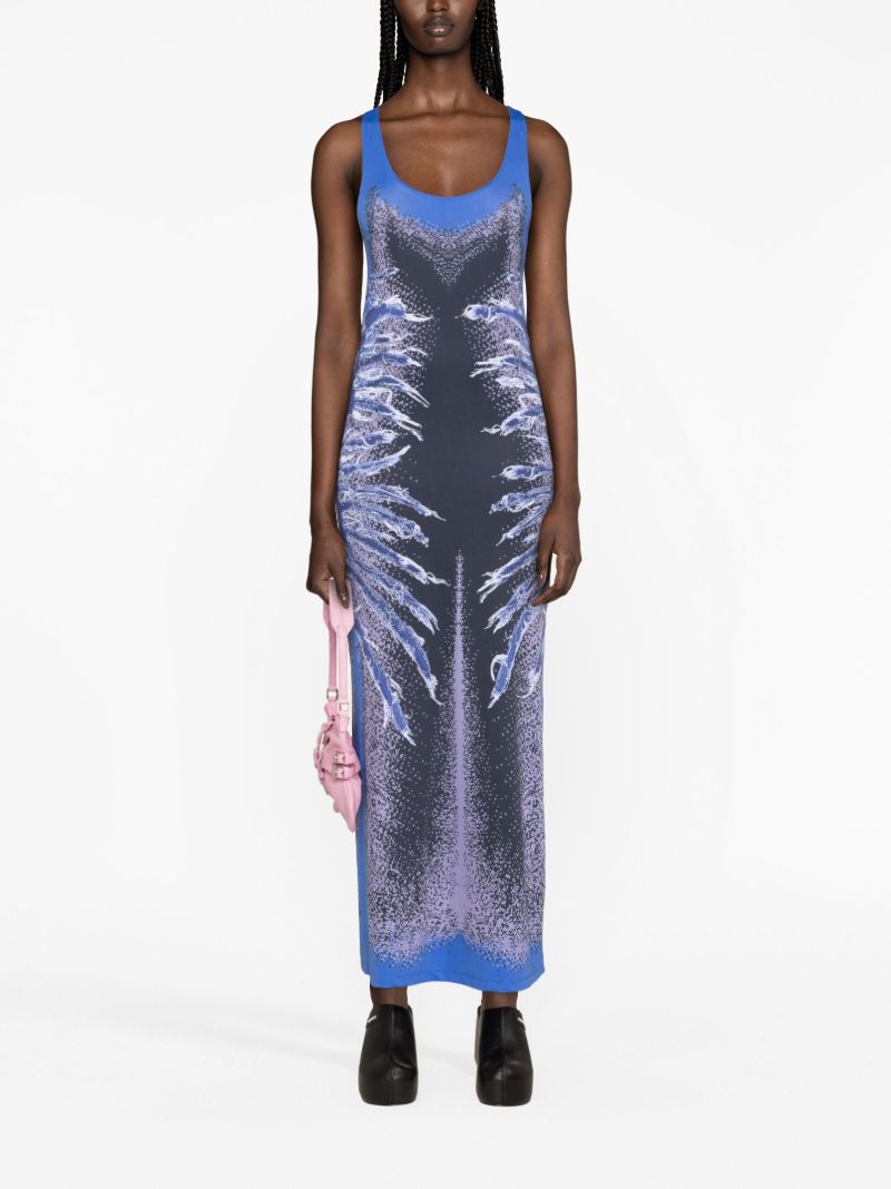 Blue Whisker-print Tank Dress