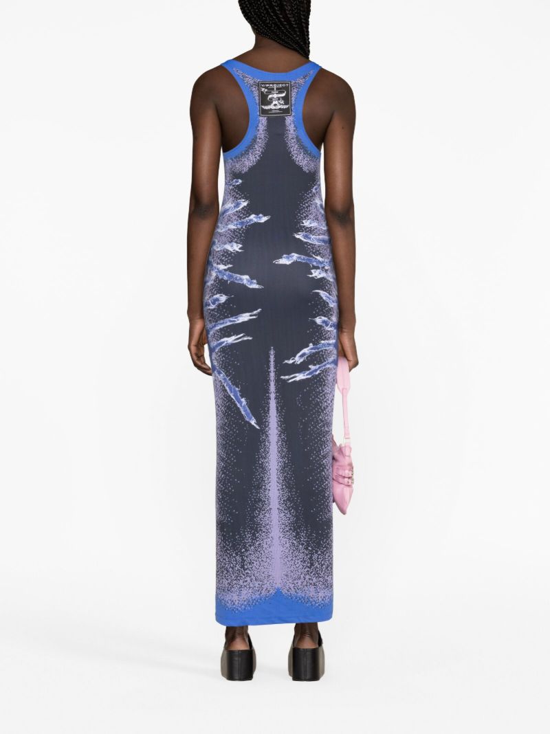 Blue Whisker-print Tank Dress