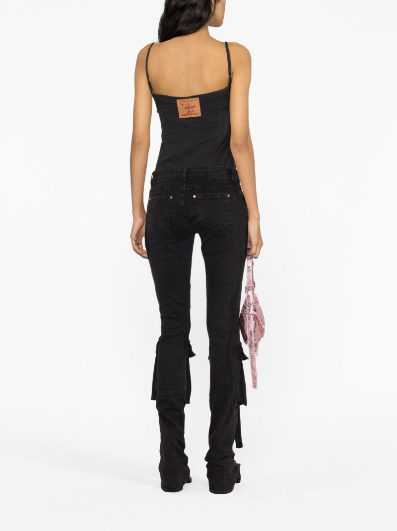 Black Square-neck Denim Bodysuit