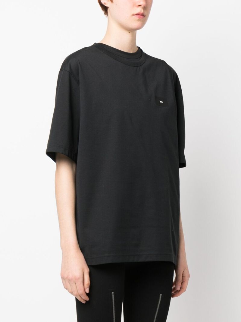 Black Layered Short-sleeve T-shirt