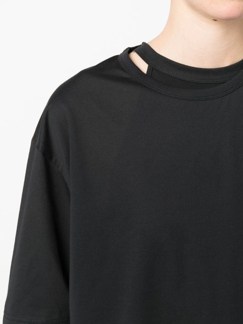 Black Layered Short-sleeve T-shirt