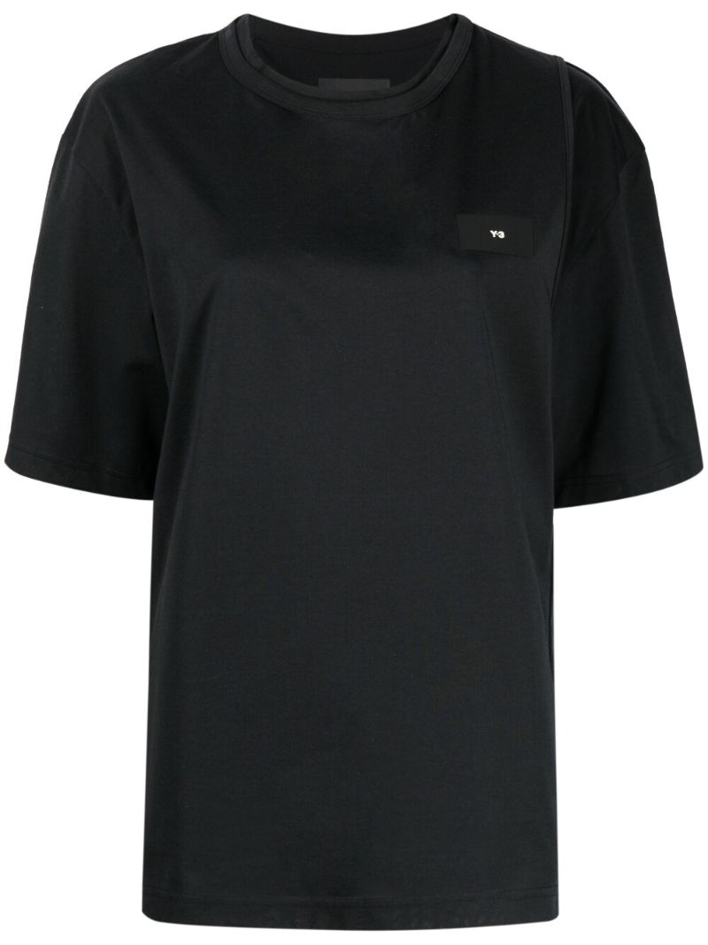 Black Layered Short-sleeve T-shirt