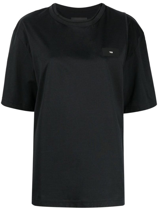 Black Layered Short-sleeve T-shirt