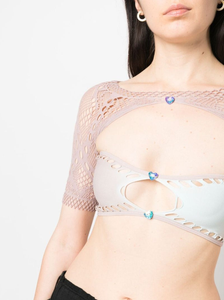 Pink Barbi Lace Crop Top