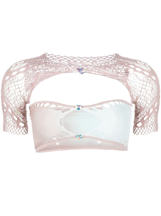 Pink Barbi Lace Crop Top