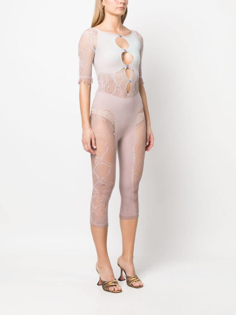 Pink Lace Panel Playsuit